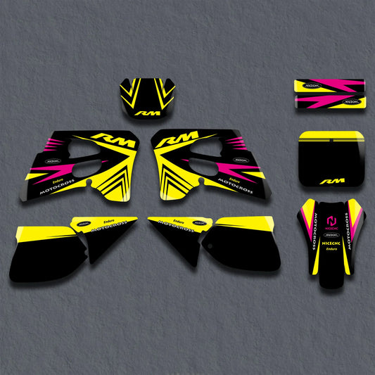 Fairing Graphics Kit – Custom Background Decals for Suzuki RM125/RM250 (1993–1995)