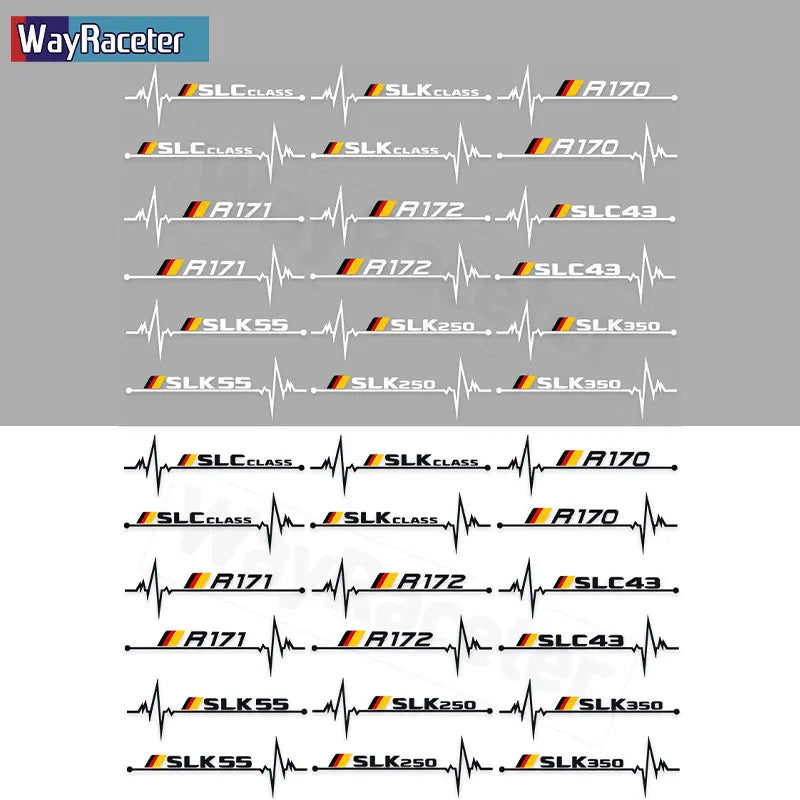 2-Piece Reflective Germany Flag Vinyl Decal Window Sticker for Mercedes-Benz SLC / S-Class | Wayraceter