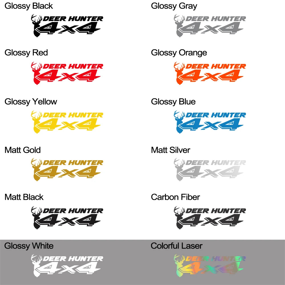 Deer Hunter 4x4 Sport Decal | Universal Pickup Sticker for Ford F-150, Toyota Hilux, Dodge RAM, Nissan Navara & More
