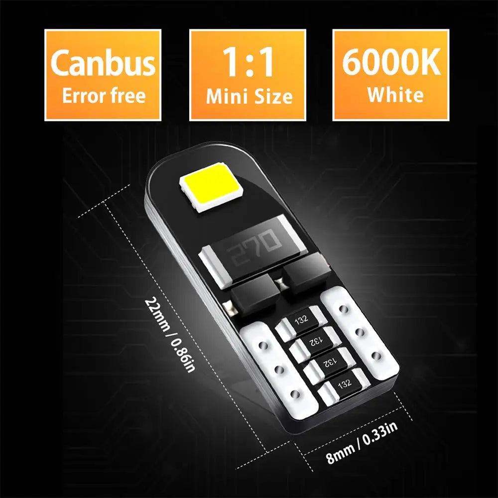 AUXITO T10 194 W5W Ultra-Bright Canbus LED | 2–10 Pack Interior