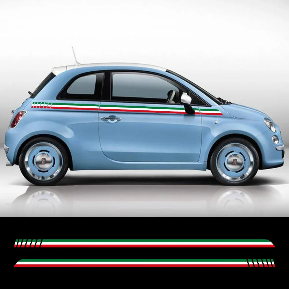 Italian Flag Racing Stripe Side Door Decal | Italy Tricolor Vinyl Graphic Sticker