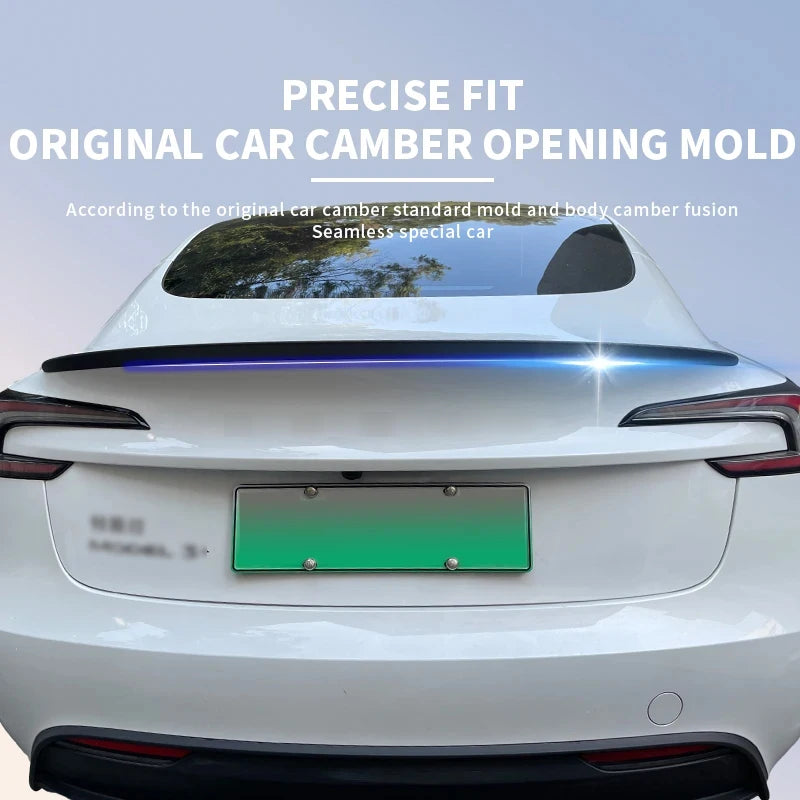 Forged Carbon Grain Rear Trunk Spoiler for Tesla Model 3 Highland (2024) | Gloss & Matte Finish