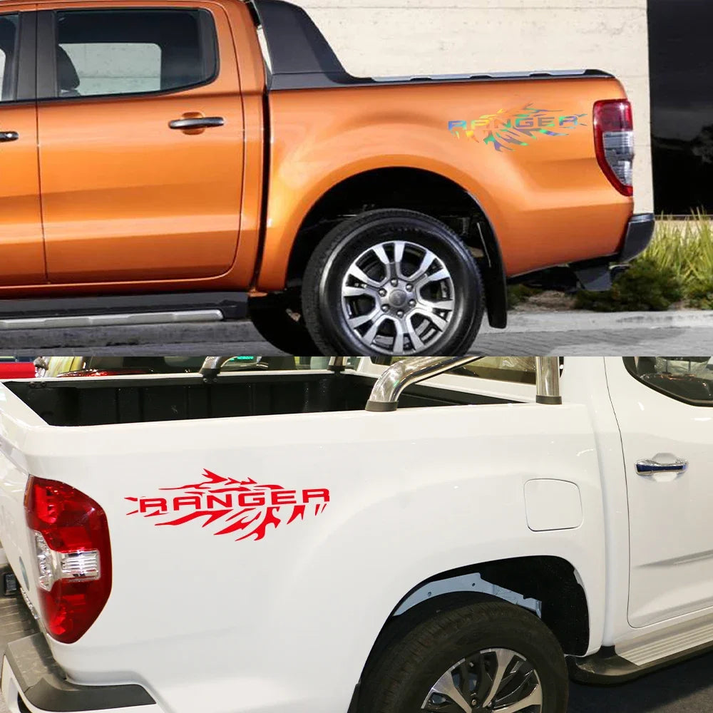 Splash Bed Side Decal for Ford Ranger Raptor XL / XLT / Lariat | 2-Piece Matte Vinyl Truck Graphic