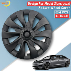 18" Sakura Style Hub Cap for Tesla Model 3 (2017–2023) | 4-Piece ABS Replacement Wheel Cover
