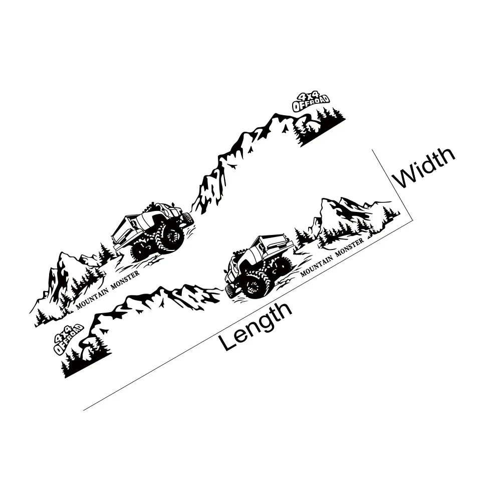 4x4 Off-Road Mountain Decal Sticker for Ford F-150 / Toyota Hilux / Isuzu D-Max | Vinyl Graphic
