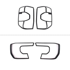 For Ford Ranger T9 2023 2024 Headlight Cover Trim Front Head Lamp Strip Headlamp Tail Lights Frame Carbon Fiber Car Accessories