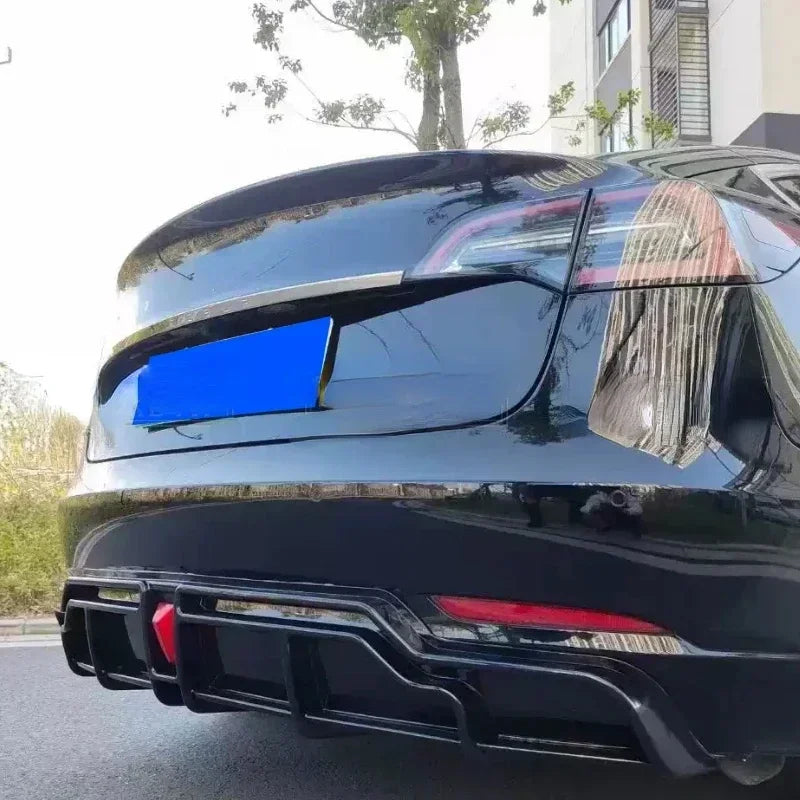 Glossy Black ABS Rear Bumper Diffuser Body Kit for Tesla Model 3 / Model Y (2016–2023)