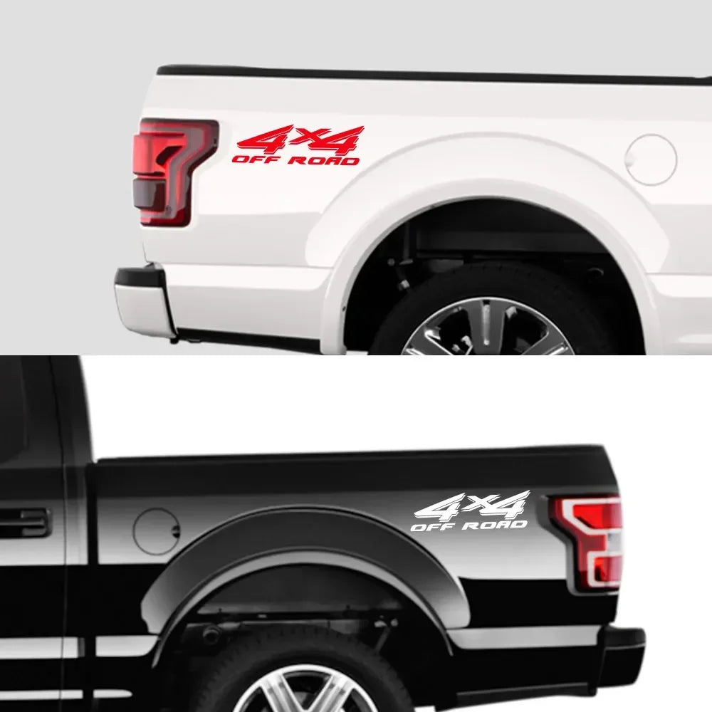 4x4 Off-Road Rear Trunk Side Decals for Ford F-Series F150, F250, F350 – Pickup Truck Vinyl Body Stickers