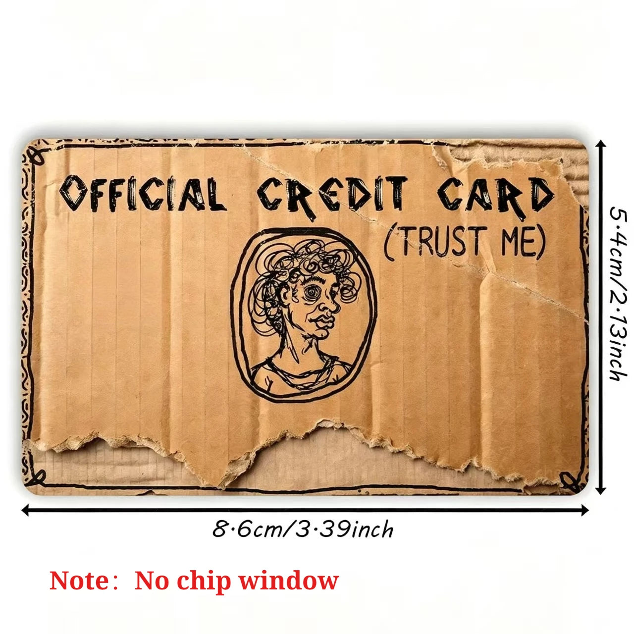 “Trust Me” Funny Credit Card Skin – Cardboard-Style PVC Decal