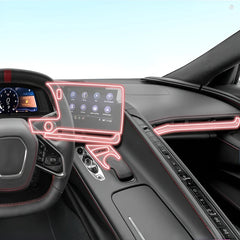 Dashboard Multimedia Navigation Transparent Screen Cover for Corvette C8 (2021–2025) | Anti-Scratch