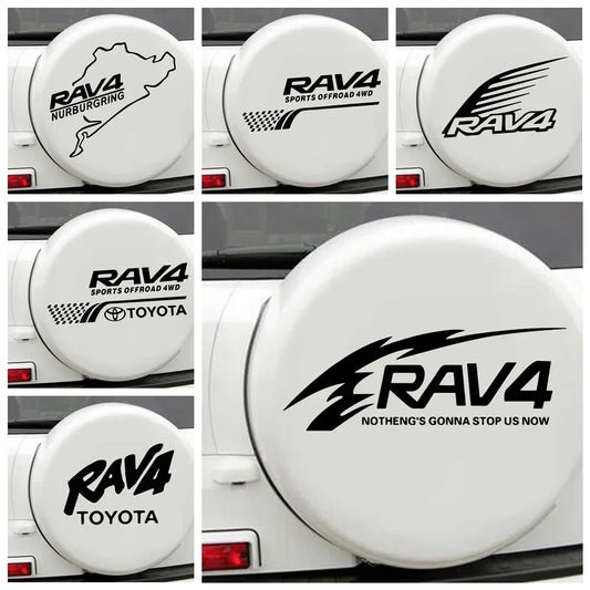 Spare Tire Vinyl Decal – Creative Body Sticker for Toyota RAV4