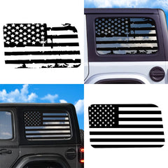 USA Flag Rear Window Decorative Decal for Jeep Wrangler (2021–2024) | Vinyl Cover Sticker