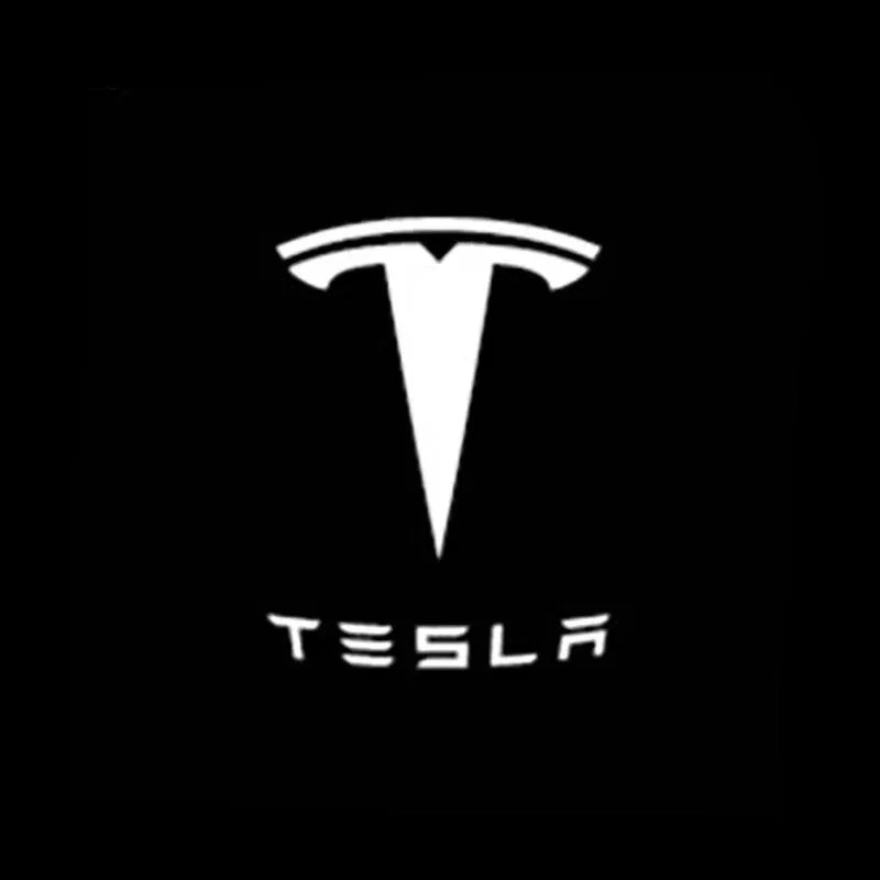 2/4pcs Car Door LED Logo Projector  lights HD Welcome Light 3D Laser Ghost Shadow Light for Tesla Model Y 3 S X car Accessory