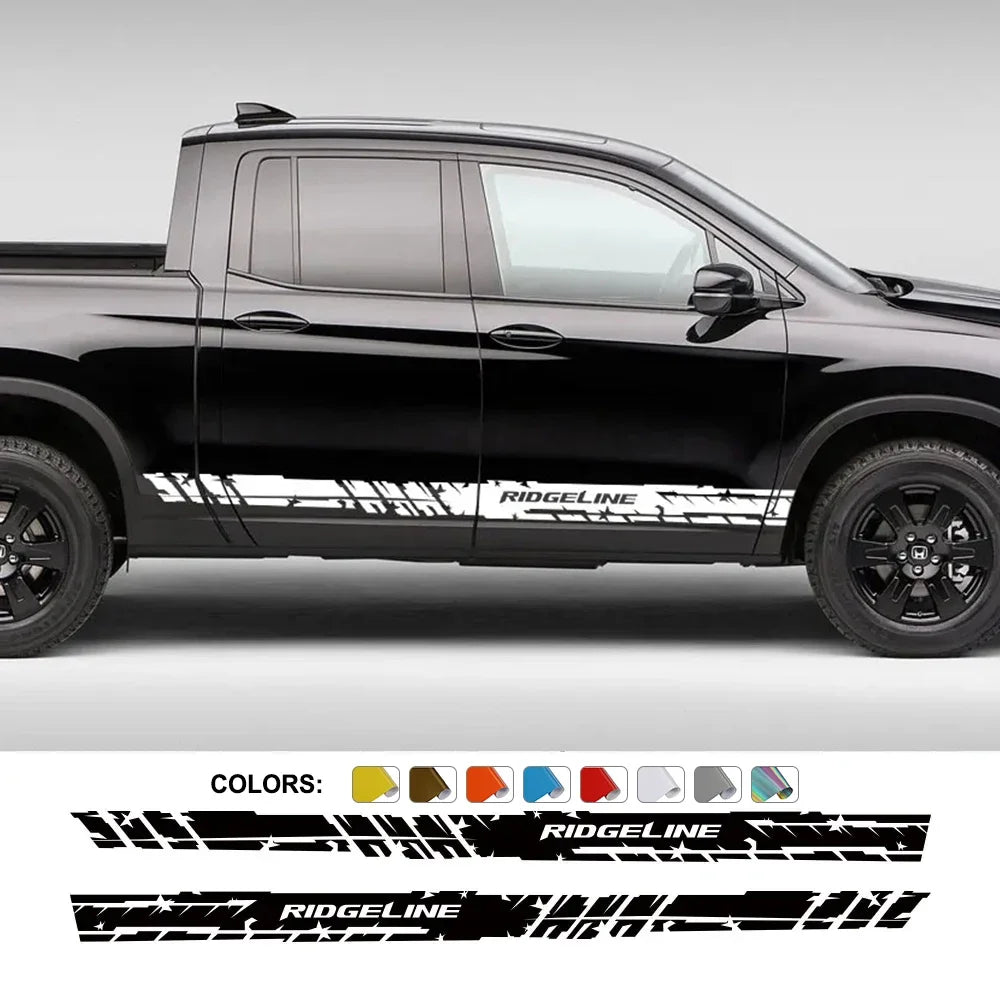 Door Side Skirt Stripe Decal for Honda Ridgeline | 2-Piece Vinyl Pickup Truck Graphic