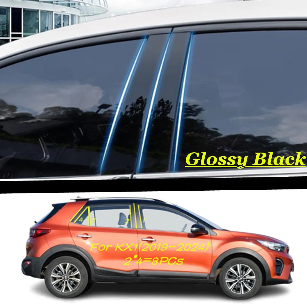 For Kia Stonic/KX1 2017 2018 2019 2020-2024 Car TPU/Glossy Mirror Pillar Post Cover Door Trim Window Molding Sticker Accessories