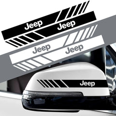 Rearview Mirror & Body Badge Emblem Decal for Jeep Renegade | 2-Piece Vinyl Sticker Set