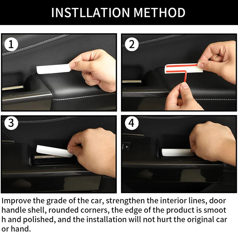BAWA Car Door Inner Handle Decoration Stickers Protection Cover Interior Accessories For Ford F150 2021 2022 2023 2024 2025
