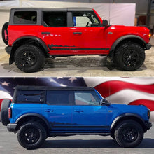 Load image into Gallery viewer, Matte Black Wildtrak Hood &amp; Mountain Waistline Stripe Decal for Ford Bronco (2021–2023) | Off-Road Vinyl