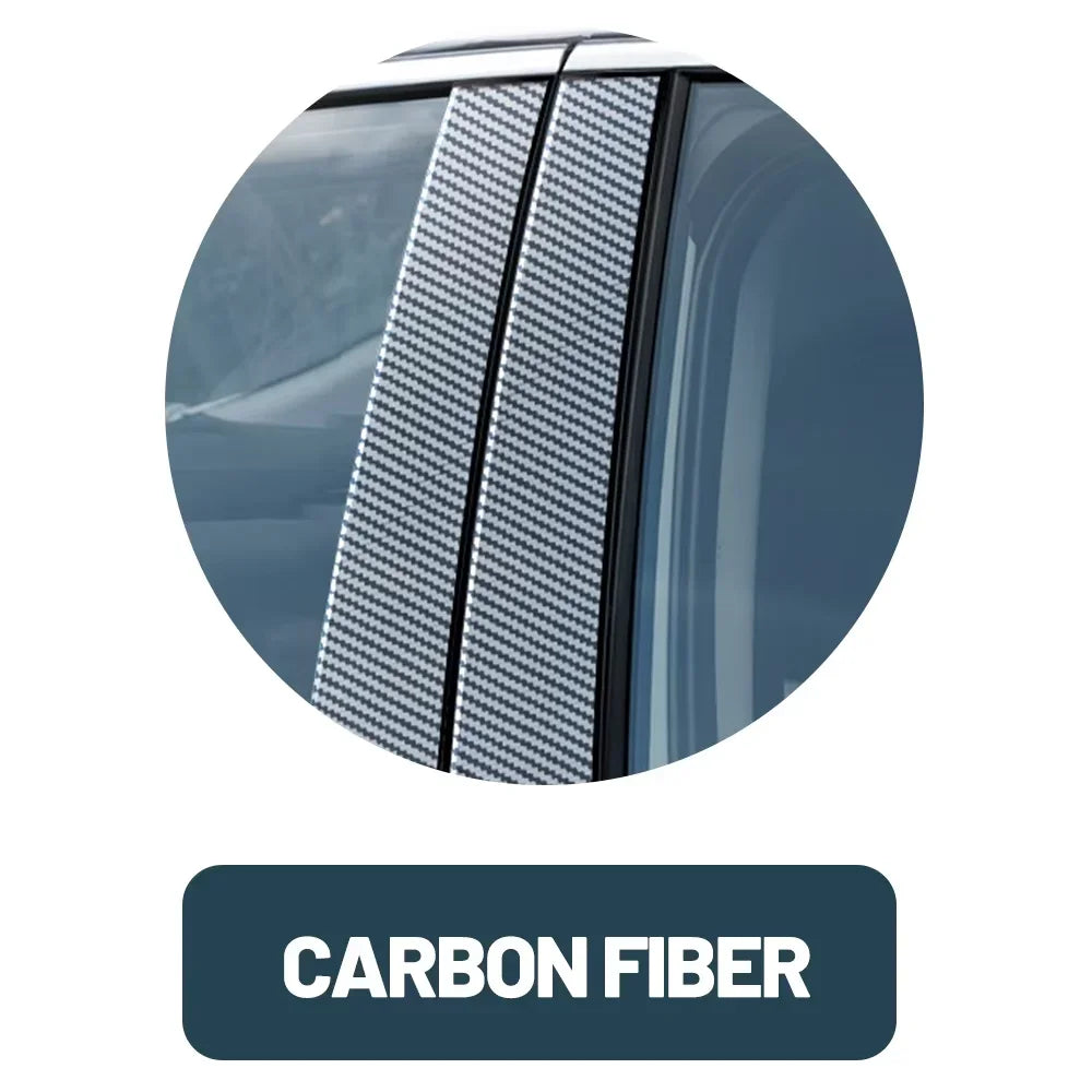 Black Carbon Fiber Door & Window Trim Sticker for Lincoln Mark LT / Ford F-150 (2004–2014)