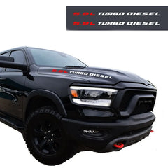 2pcs Truck Hood Vinyl Decals Car Stickers 5.9L Turbo Diesel Emblem for Dodge RAM 1500 2500 3500  car accessories