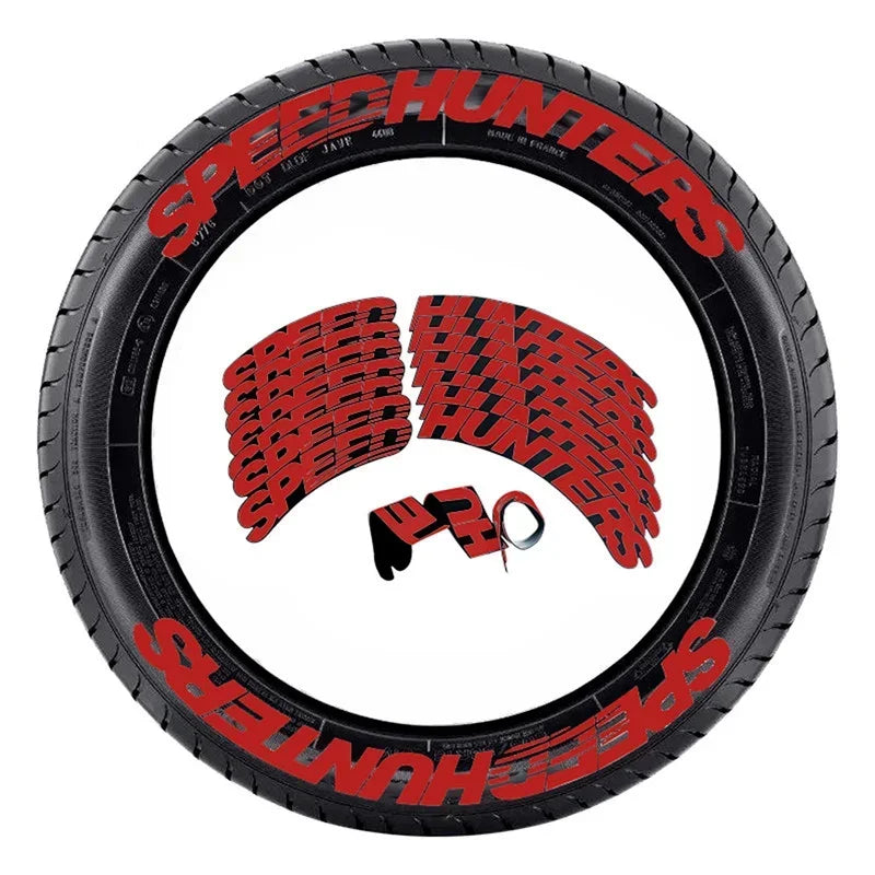 3D PVC Waterproof Tire & Rim Letter Decal | Automobile Motorcycle