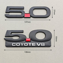 Load image into Gallery viewer, 3D Metal 5.0 COYOTE V8 Badge | Grille, Trunk &amp; Fender Emblem for Ford Mustang