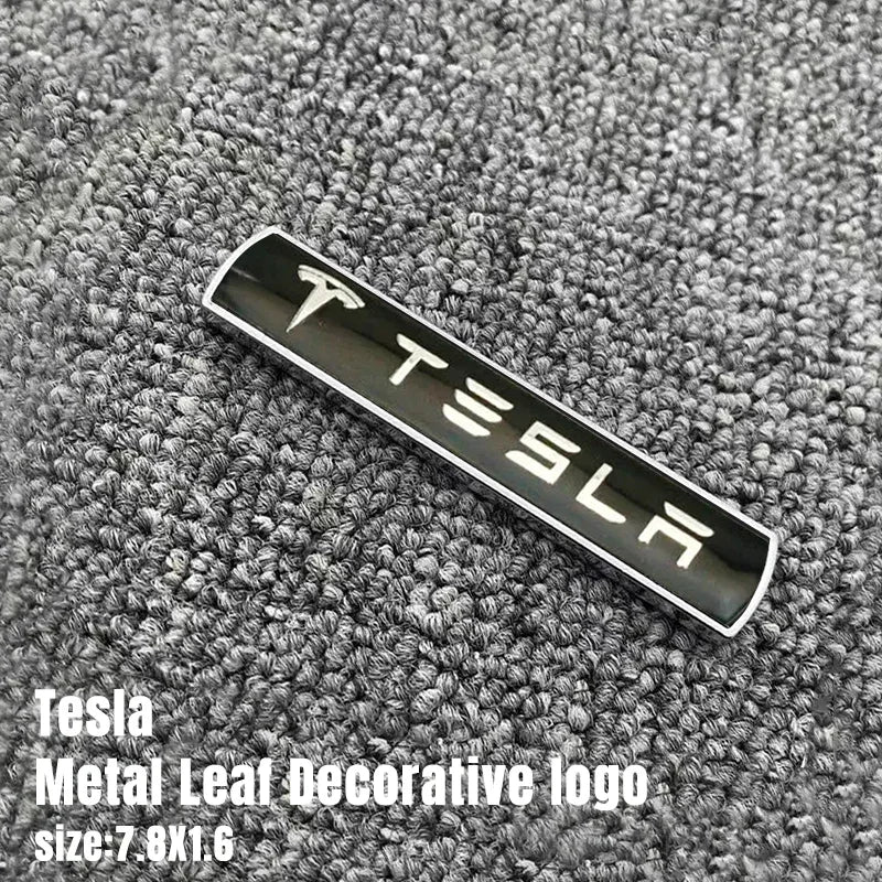 Suitable for Tesla Model 3/Y/Model S/X car leaf plate metal logo, trunk modification upgrade, logo, body labeling