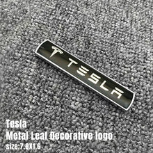 Cargar imagen en el visor de la galería, Metal Logo Trunk Modification Emblem for Tesla Model 3 / Y / S / X | Leaf Plate Car Badge
