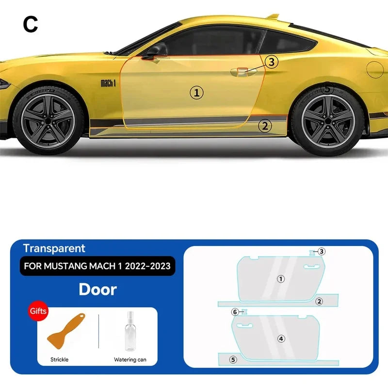 TPU Pre-Cut Sticker for Ford Mustang Mach 1 2022-2023 – Clear Paint Protection Film Kit