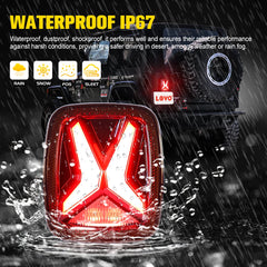 Rear LED Tail Lights for Jeep Wrangler CJ/TJ/YJ (1998–2006) | Universal X-Shape CE/DOT/EMARK