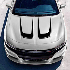 Hood Cover Engine Vinyl Film Sticker for Dodge Charger | 2-Piece Sport Style Decal
