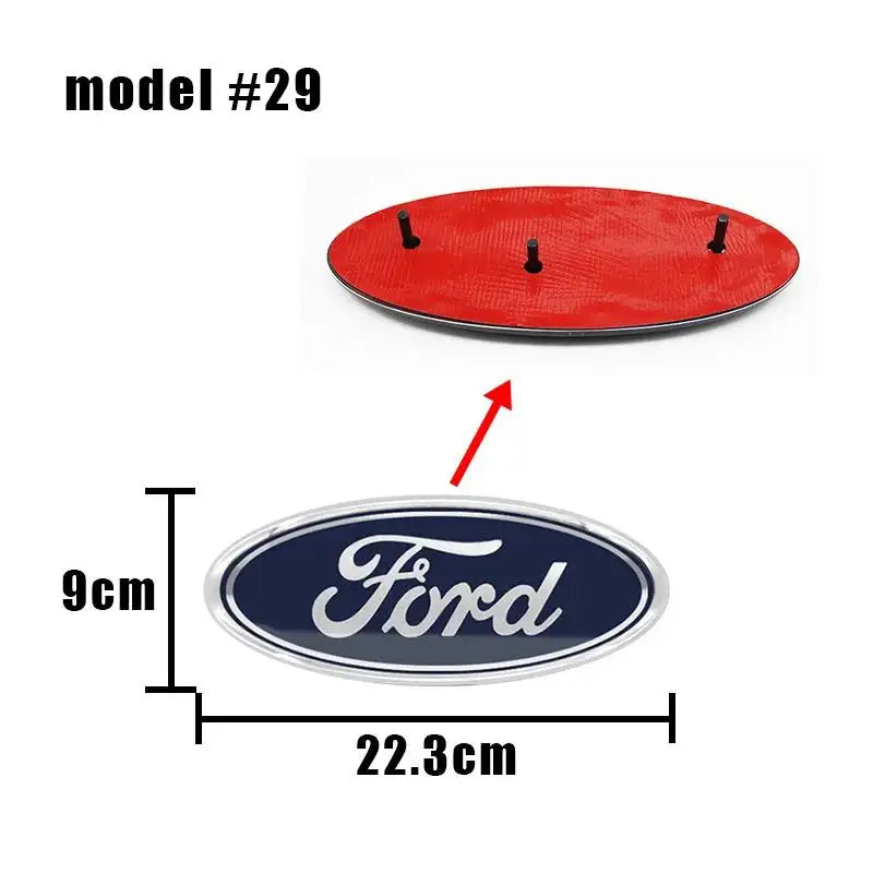 22.3X9cm Car Front Grille Emblem Sticker Rear Trunk Decal Replacement Accessories For Ford F150 F250 Edge Escape Transit Fusion