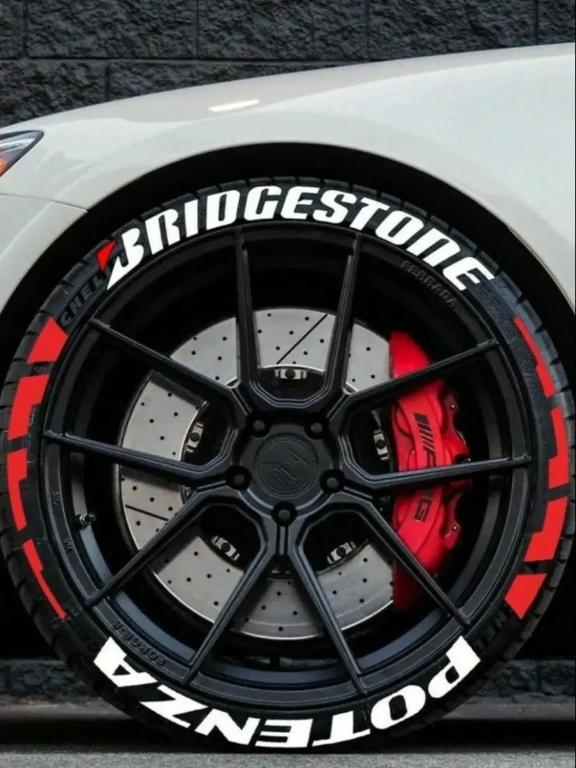 3D Rubber Permanent Tire Letter Sticker | Waterproof Wheel Decal