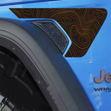 Cargar imagen en el visor de la galería, Eagle, Mountain Topo &amp; Honeycomb Fender Vent Decal for Jeep Wrangler JL / Gladiator JT (2018–2023) | Vinyl Graphics