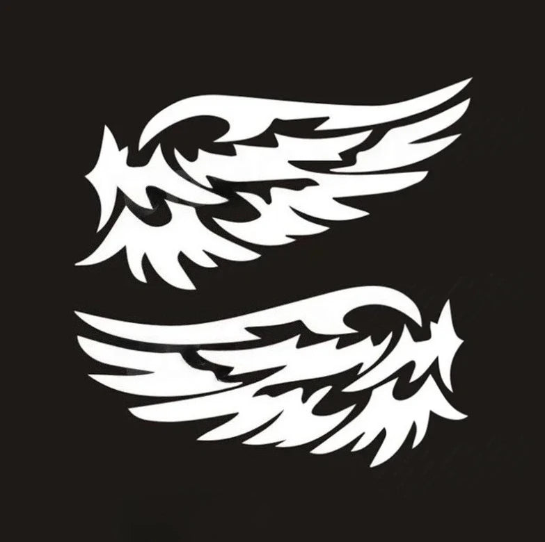 Angel Wings 3D Reflective Car Decal | 2-Piece Waterproof Vinyl Sticker for Cars & Motorcycles