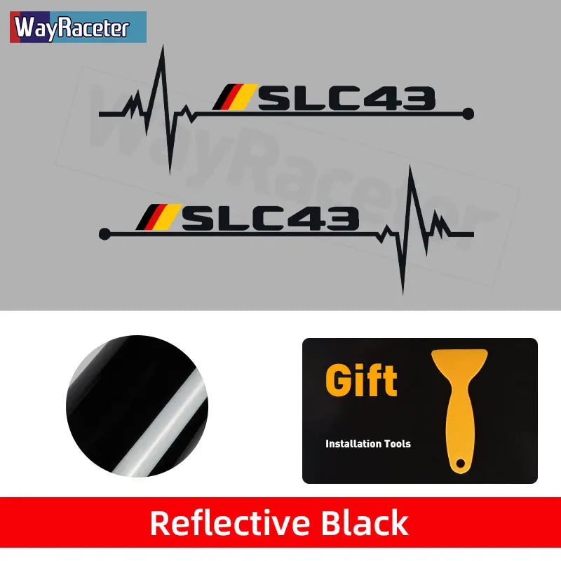 2-Piece Reflective Germany Flag Vinyl Decal Window Sticker for Mercedes-Benz SLC / S-Class | Wayraceter