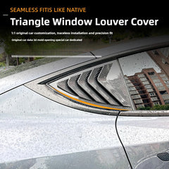 2PCS Side Window Louver Cover Sport Style For Tesla Model 3 Y Juniper Highland 2025-2020 2026 Rear Window Spoiler Shutter Cover