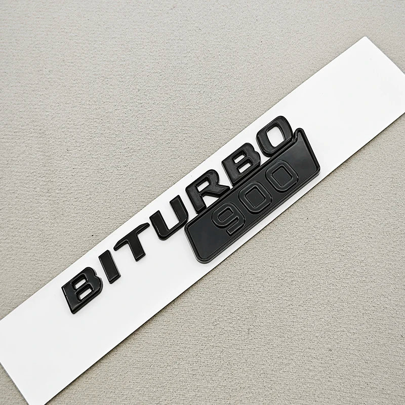 Gloss Black BITURBO 800 / 900 Side Fender Emblem Decal for Mercedes-Benz AMG | Badge Sticker