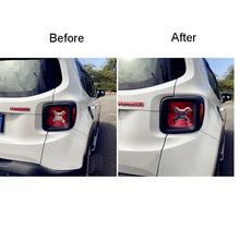 Cargar imagen en el visor de la galería, Angry Eyes Headlight &amp; Dark Smoke Tail Light Decal for Jeep Renegade (2015–2022) | Matte Black Vinyl