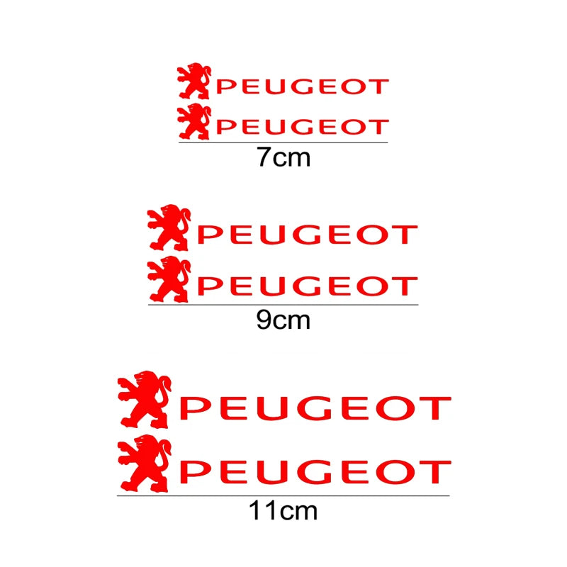 Title: Peugeot Brake Caliper Decals – High Temp Vinyl Stickers (6 Pcs)