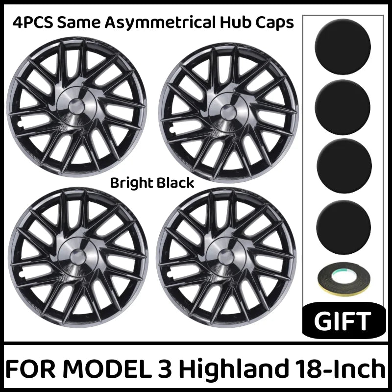 18" Performance Hub Cap Wheel Covers for Tesla Model 3 Highland (2024) | 4-Piece Replacement Set