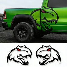 Cargar imagen en el visor de la galería, Ferocious Dinosaur Head Body Decal – Large Format Vinyl Sticker for Dodge Challenger &amp; RAM TRX | Both Sides, Black