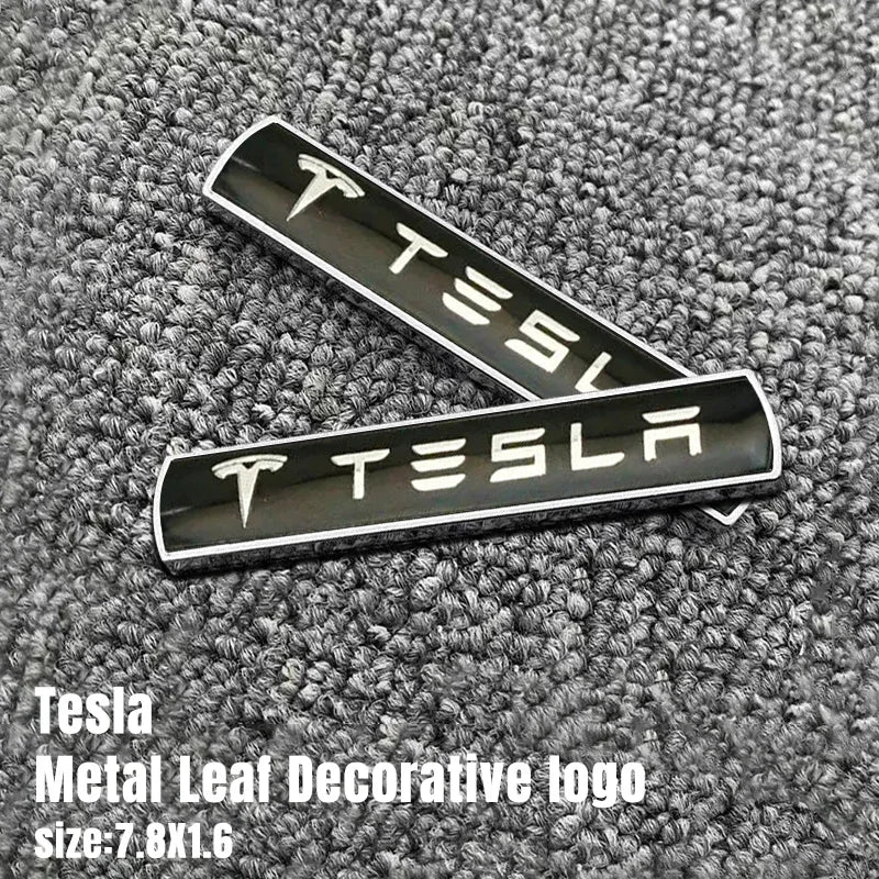 Suitable for Tesla Model 3/Y/Model S/X car leaf plate metal logo, trunk modification upgrade, logo, body labeling