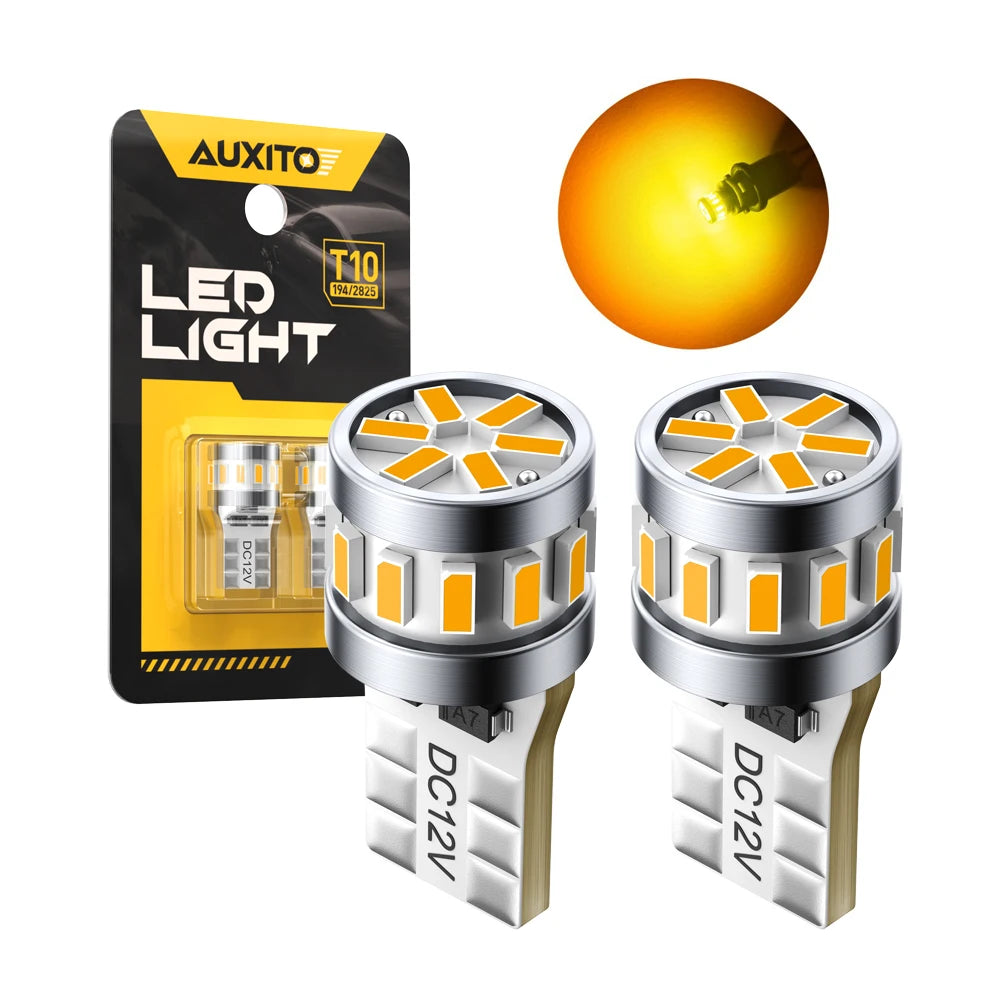 AUXITO T10 W5W Yellow Canbus LED | Parking License Plate Signal Lamp