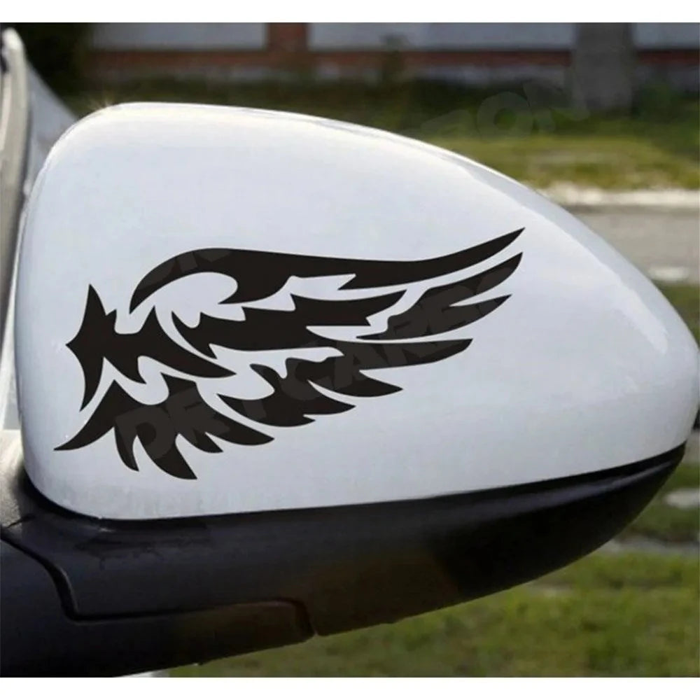 Angel Wings 3D Reflective Car Decal | 2-Piece Waterproof Vinyl Sticker for Cars & Motorcycles