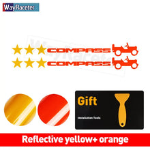 Cargar imagen en el visor de la galería, Jeep Compass Willy Edition Star Decal Kit – Reflective Vinyl | Hood, Trunk &amp; Door Pillar (2 Pcs)