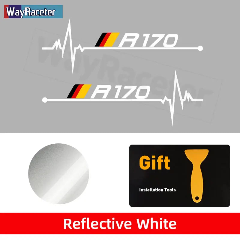 2-Piece Reflective Germany Flag Vinyl Decal Window Sticker for Mercedes-Benz SLC / S-Class | Wayraceter
