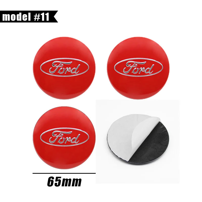 Wheel Center Hub Cap Cover Badge Stickers for Ford F-150 / Focus | 4-Piece 65mm / 60mm / 56mm