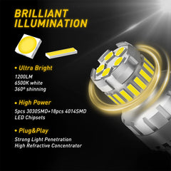 AUXITO BA15S P21W 7443 W21/5W Canbus LED | 2pc Parking DRL Brake