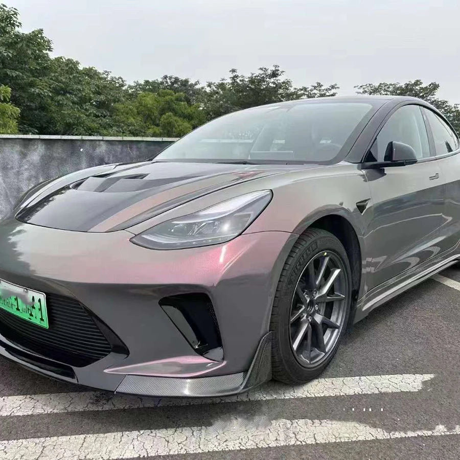 Real Carbon Fiber Hood Engine Cover for Tesla Model Y / Model 3 | Replacement Headliner Hood
